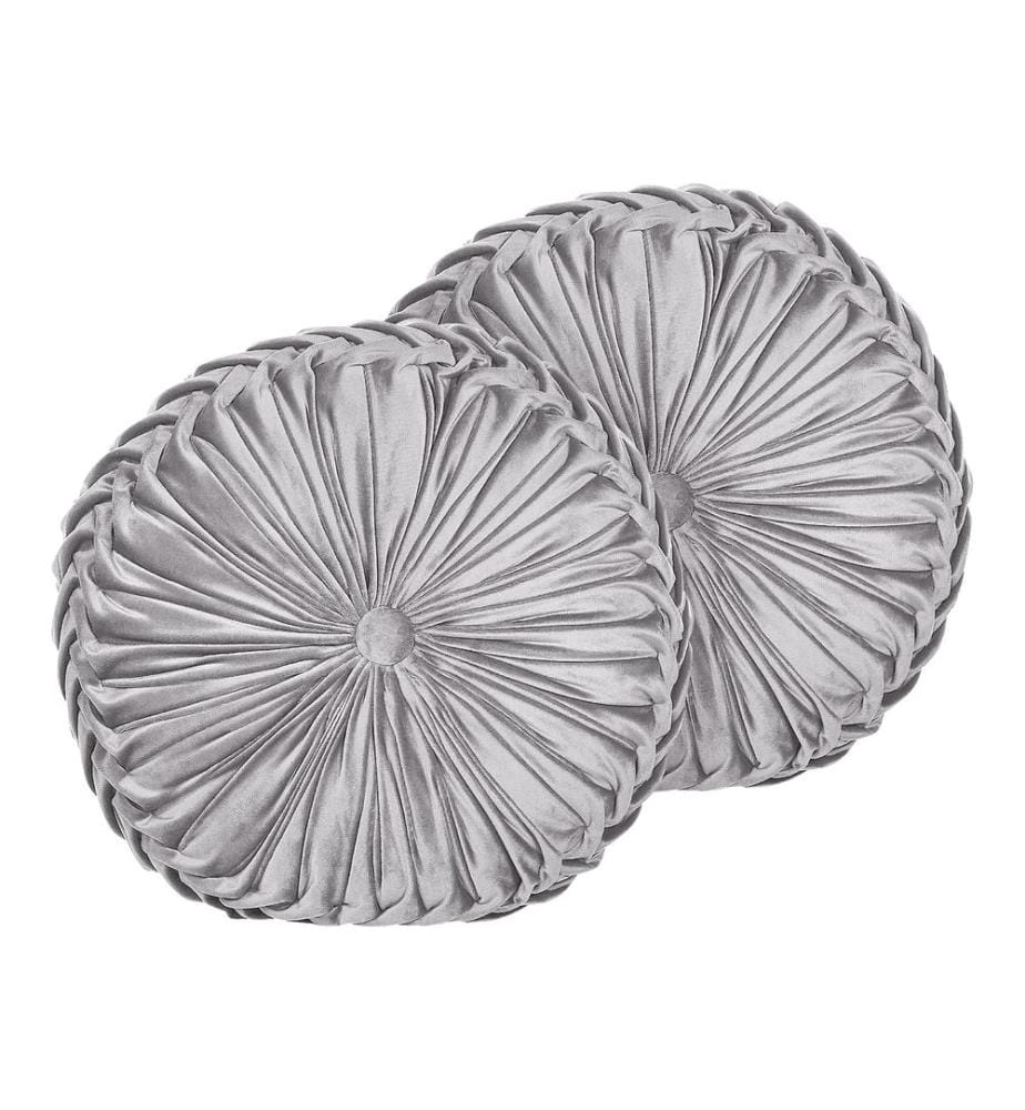 Lot de 2 coussins décoratifs UDALA Velours 40 x 40 cm Gris Unicolore