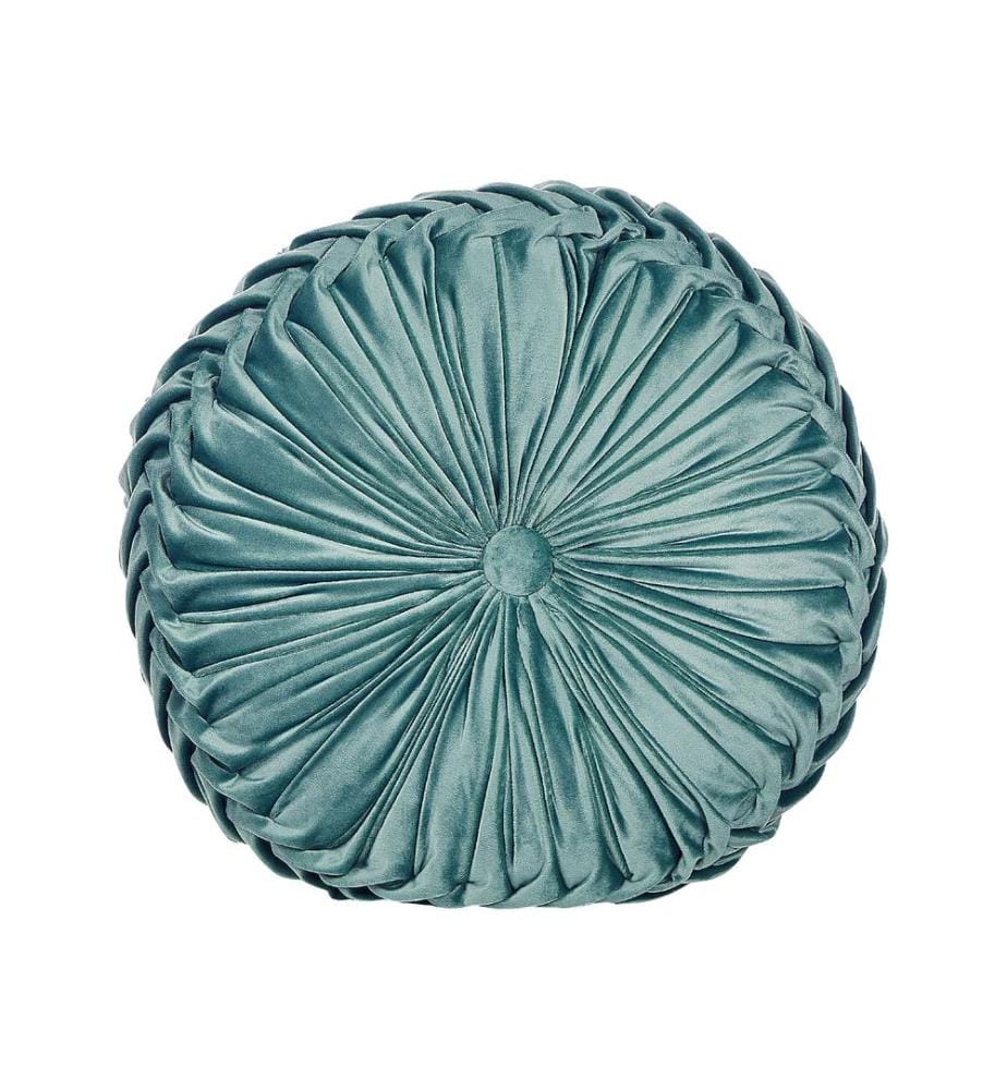 Coussin UDALA Velours 40 x 40 cm Bleu paon Unicolore