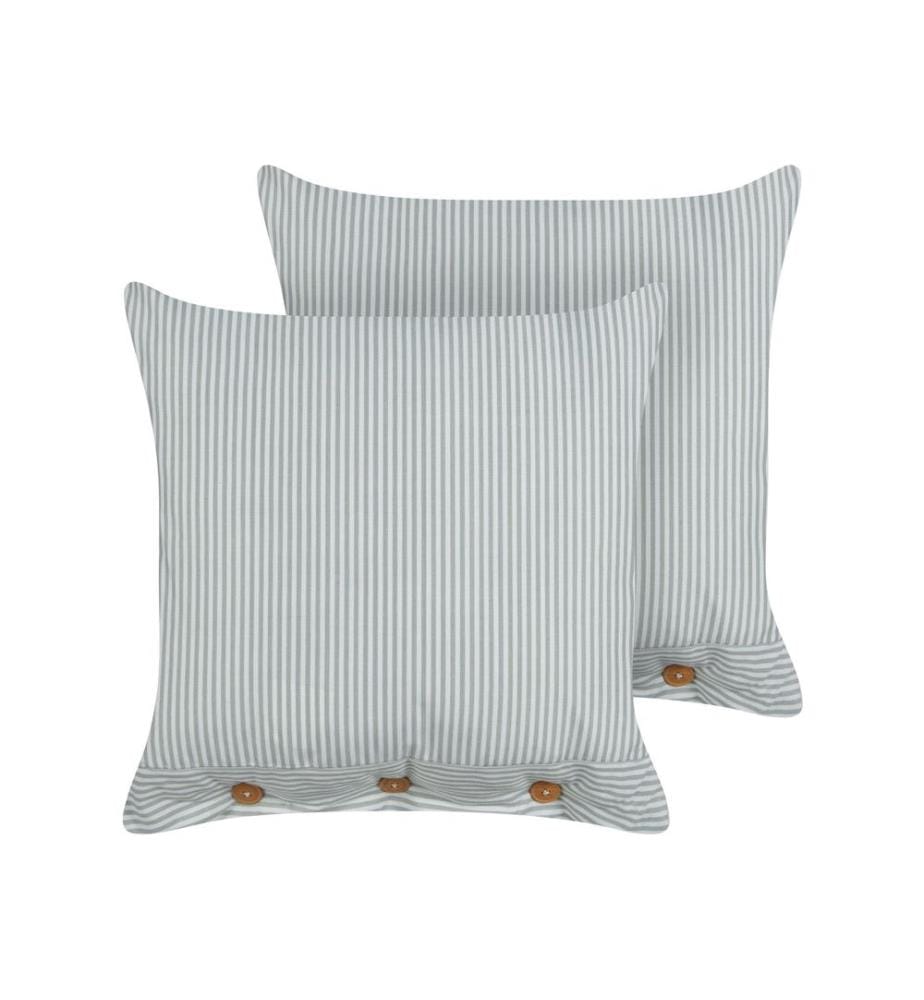 Lot de 2 coussins décoratifs SEBRINE 45 x 45 cm Vert menthe À rayure