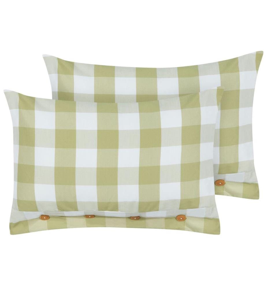 Lot de 2 coussins décoratifs TAMNINE 40 x 60 cm Vert clair À carreaux