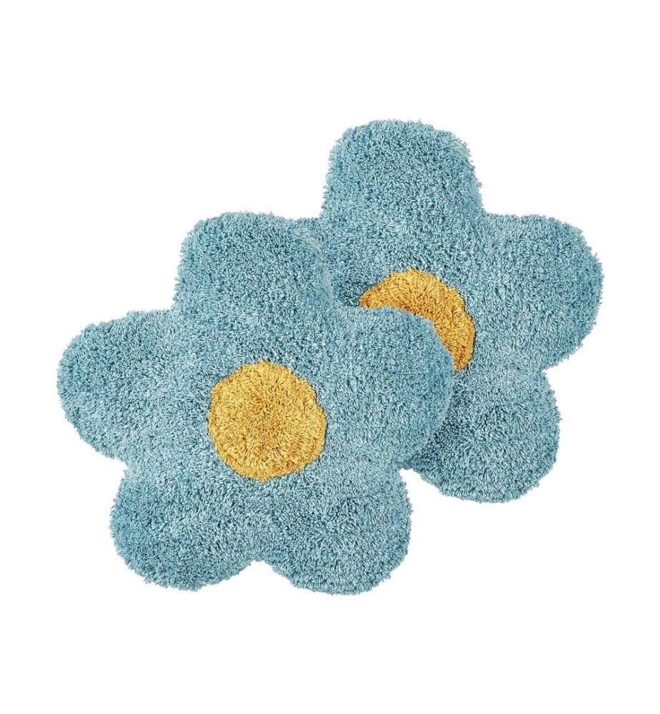 Lot de 2 coussins décoratifs SORREL Coton 30 x 30 cm Bleu Fleur