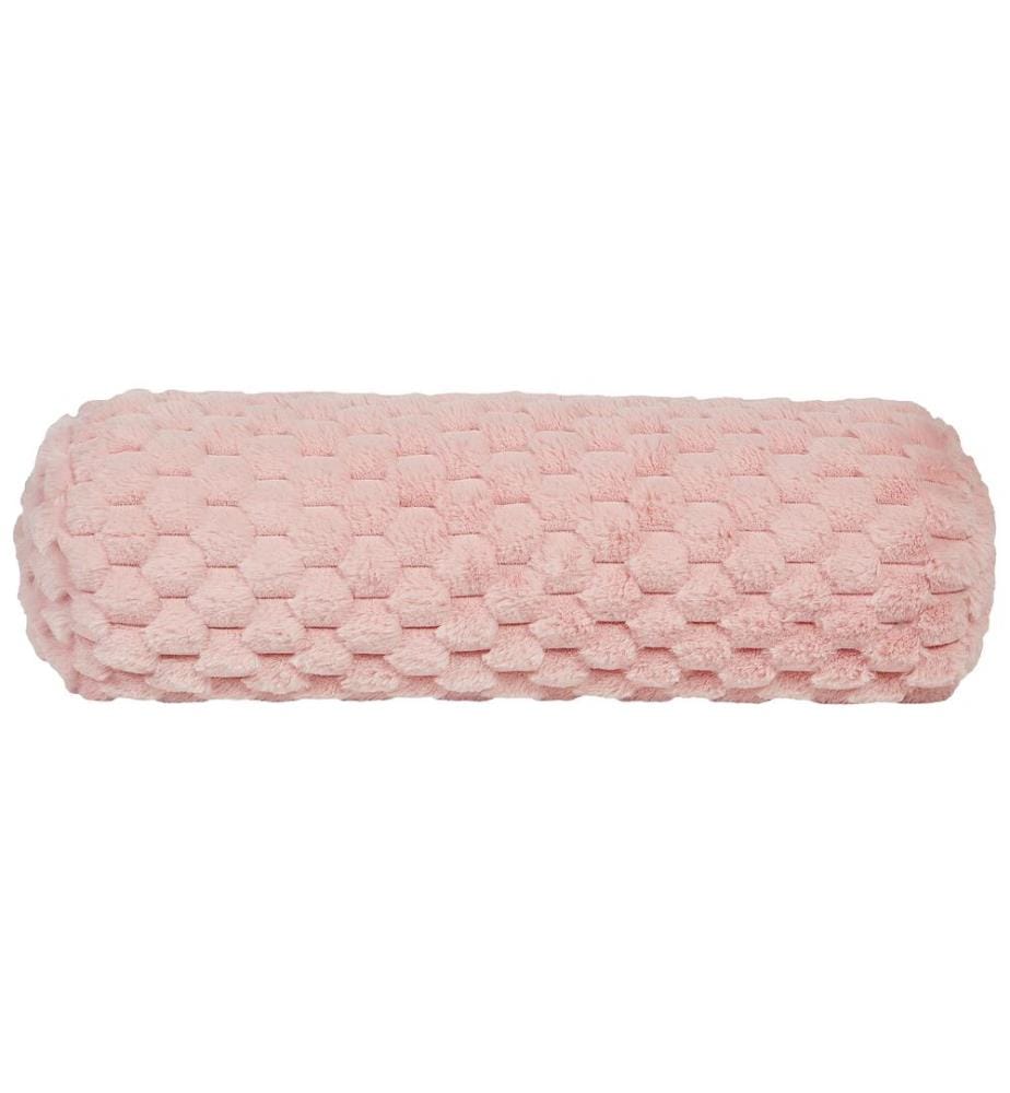 Coussin LINDEN Fourrure synthétique 22 x 60 cm Rose Unicolore