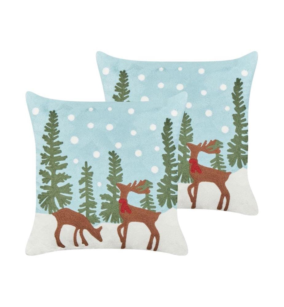 Lot de 2 coussins décoratifs PEPPERMINT Coton 45 x 45 cm Bleu clair