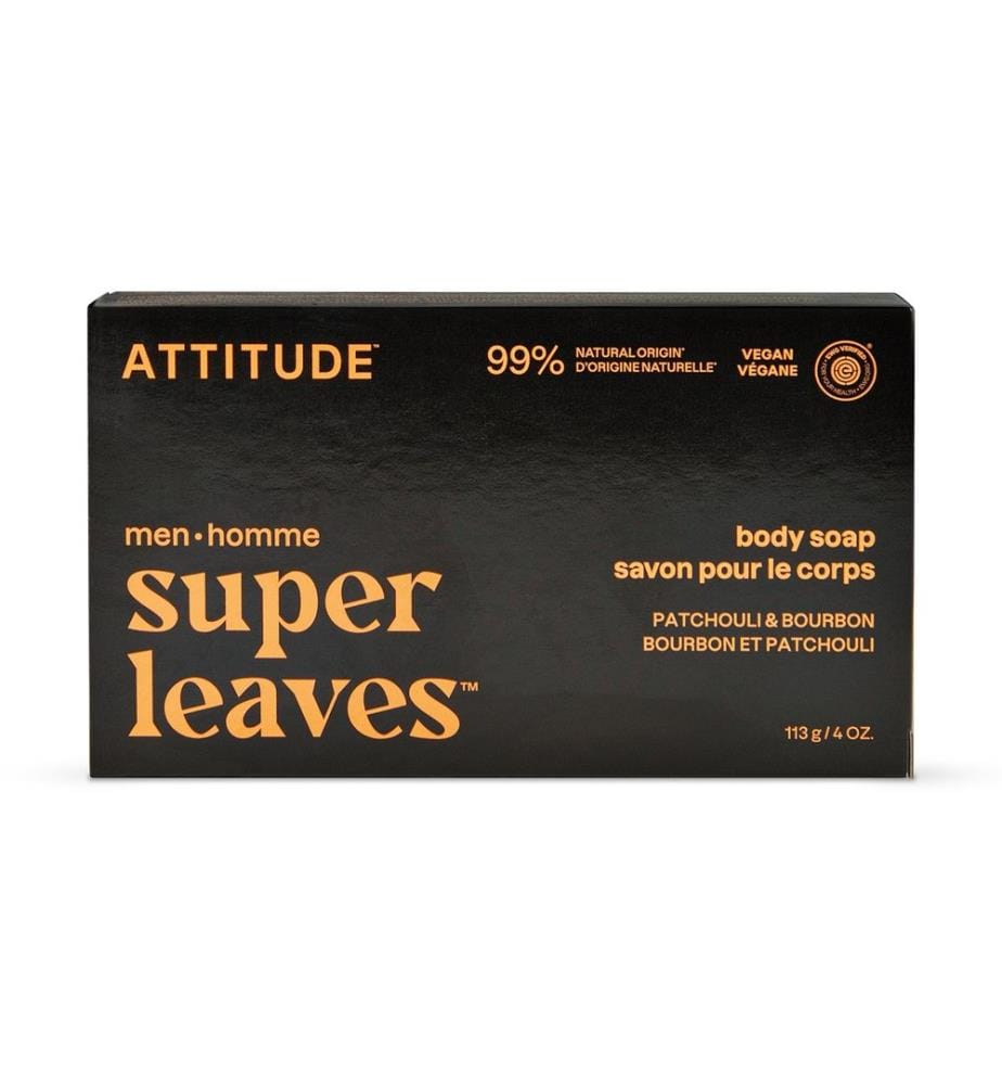 super leaves men Savon pour le corps bourbon & patchouli 113g