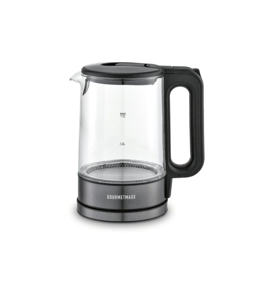 GOURMETMAXX - Bouilloire 1.7 l, Transparent/Gris