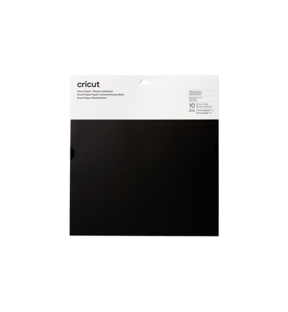 CRICUT - Papier autocollant Smart 30.5 x 30.5 cm, 10 feuilles, Noir