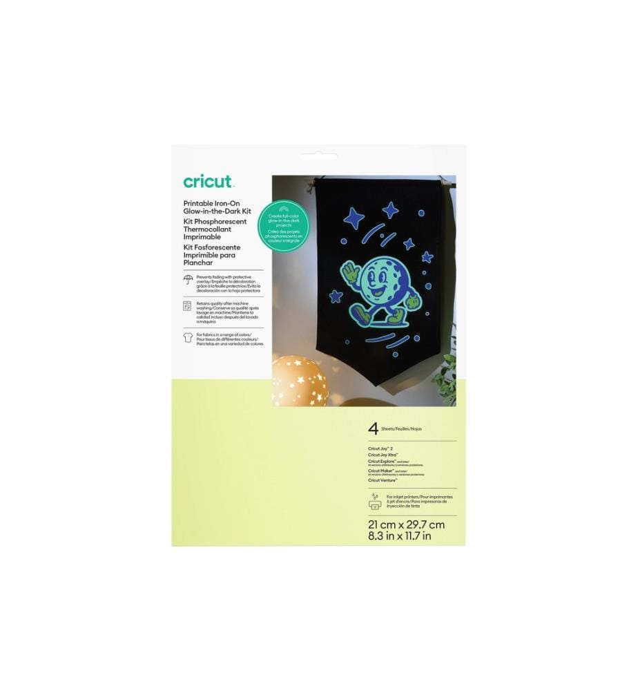 Cricut Transfert thermocollant fluorescent 21 x 29.7 cm, 4 Pièce/s, Blanc