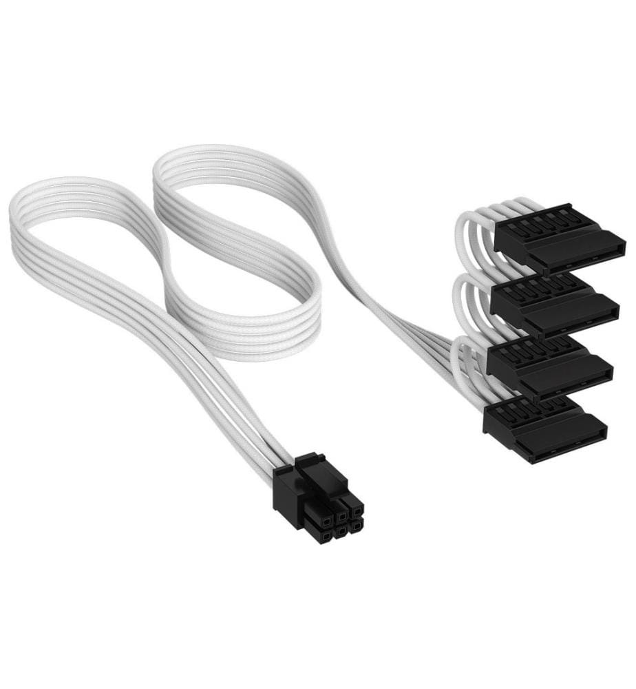 CORSAIR - Câble électrique Puissance SATA Blanc, 16 cm