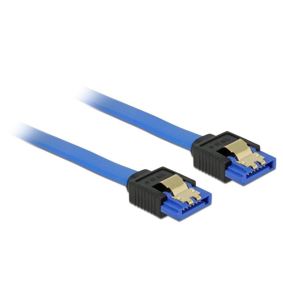 DELOCK - Câble SATA3 50 cm bleu, clip métallique