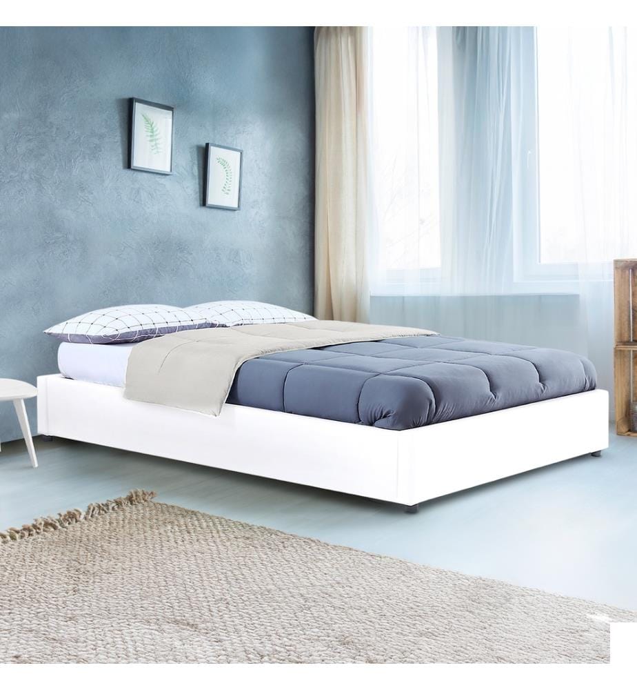 Lit coffre Otto avec sommier 160x200cm - Blanc