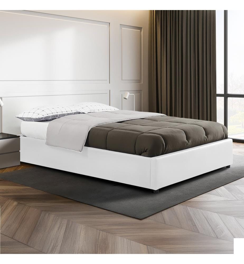 Lit coffre Otto avec sommier 140x190cm - Blanc