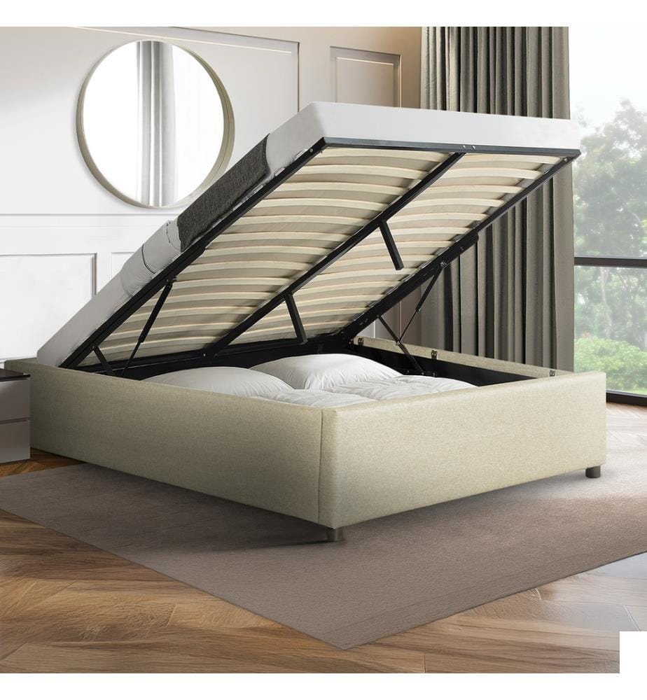 Lit coffre Otto avec sommier 140x190cm - Beige