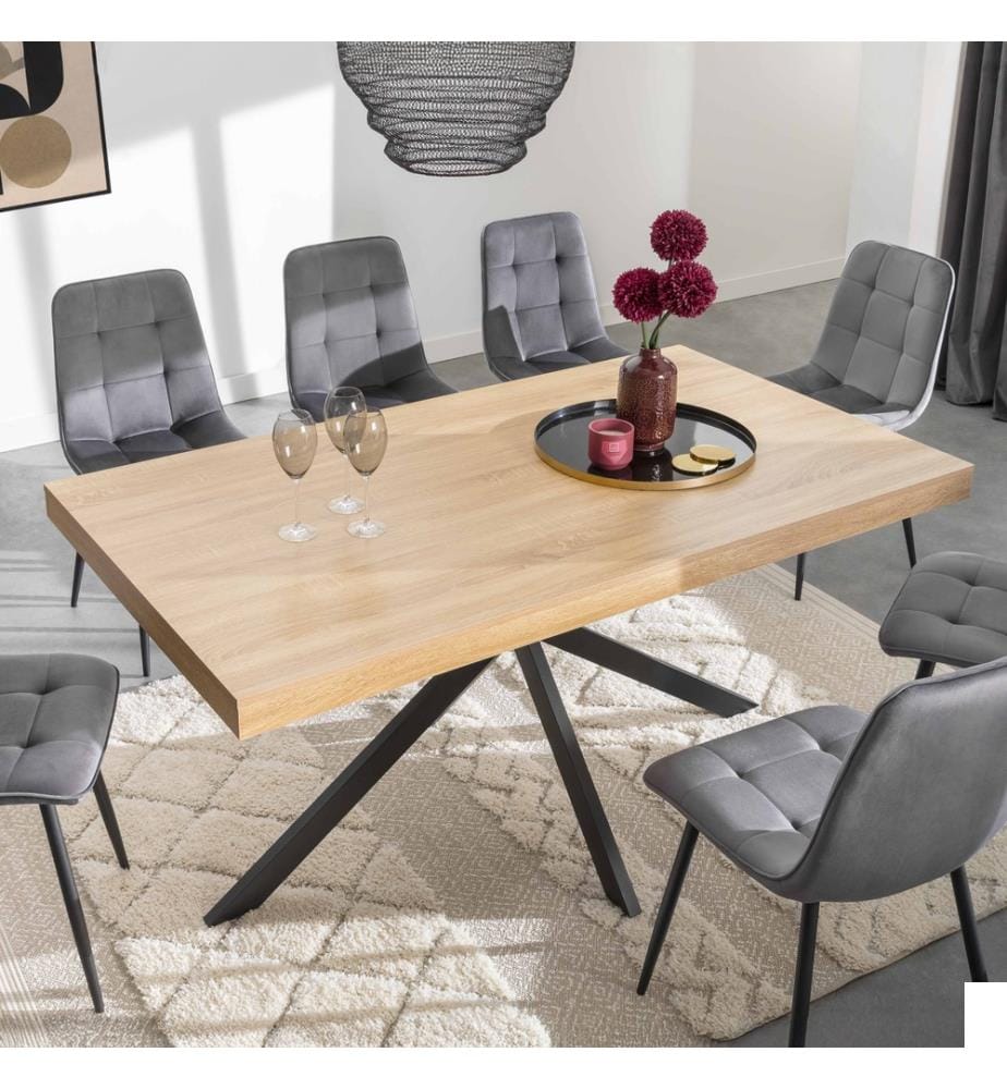 Table de Repas Brixton 160 x 90 x 75 cm - Noir