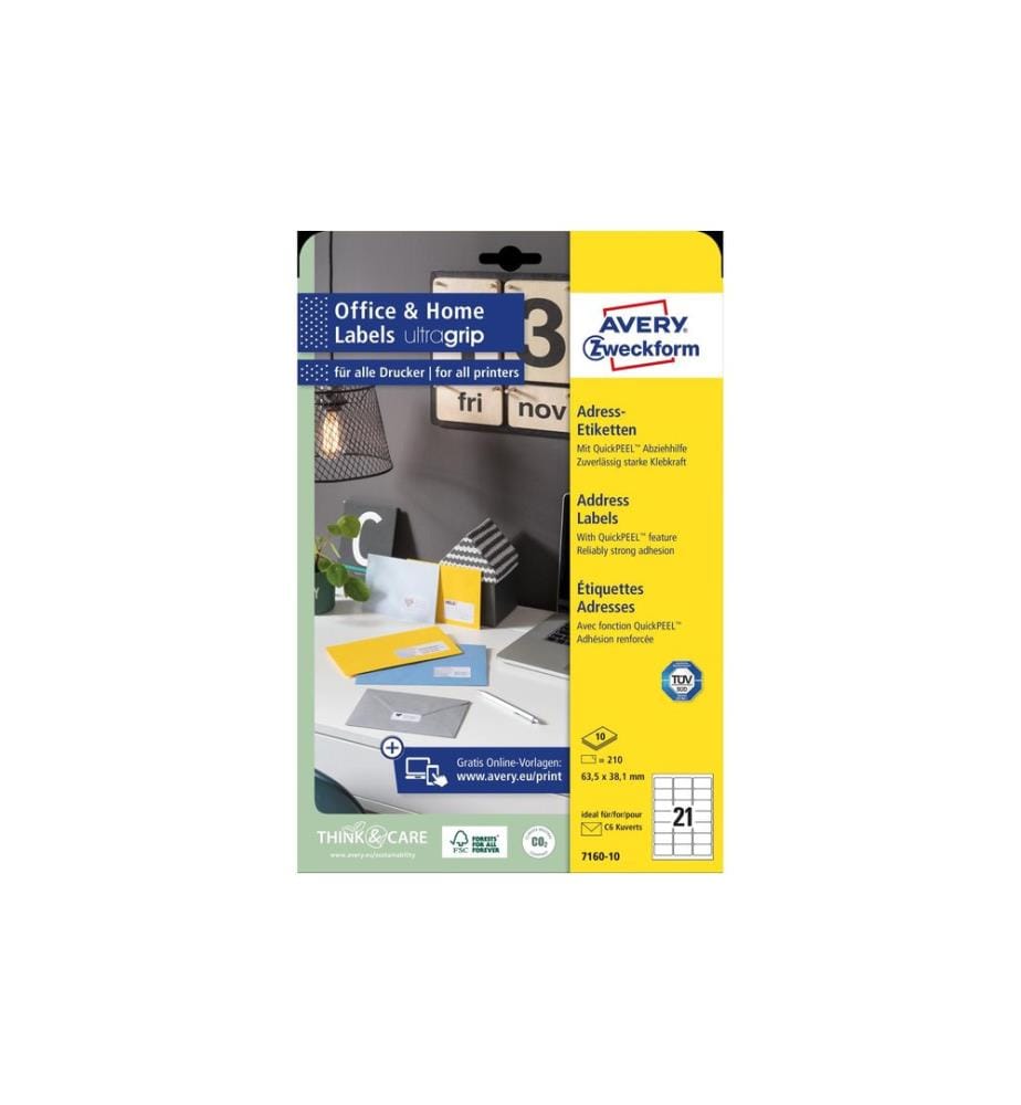 AVERY - Zweckform Étiquettes dinformation Set Ø 63.5 x 38.1 mm, 10 fiches
