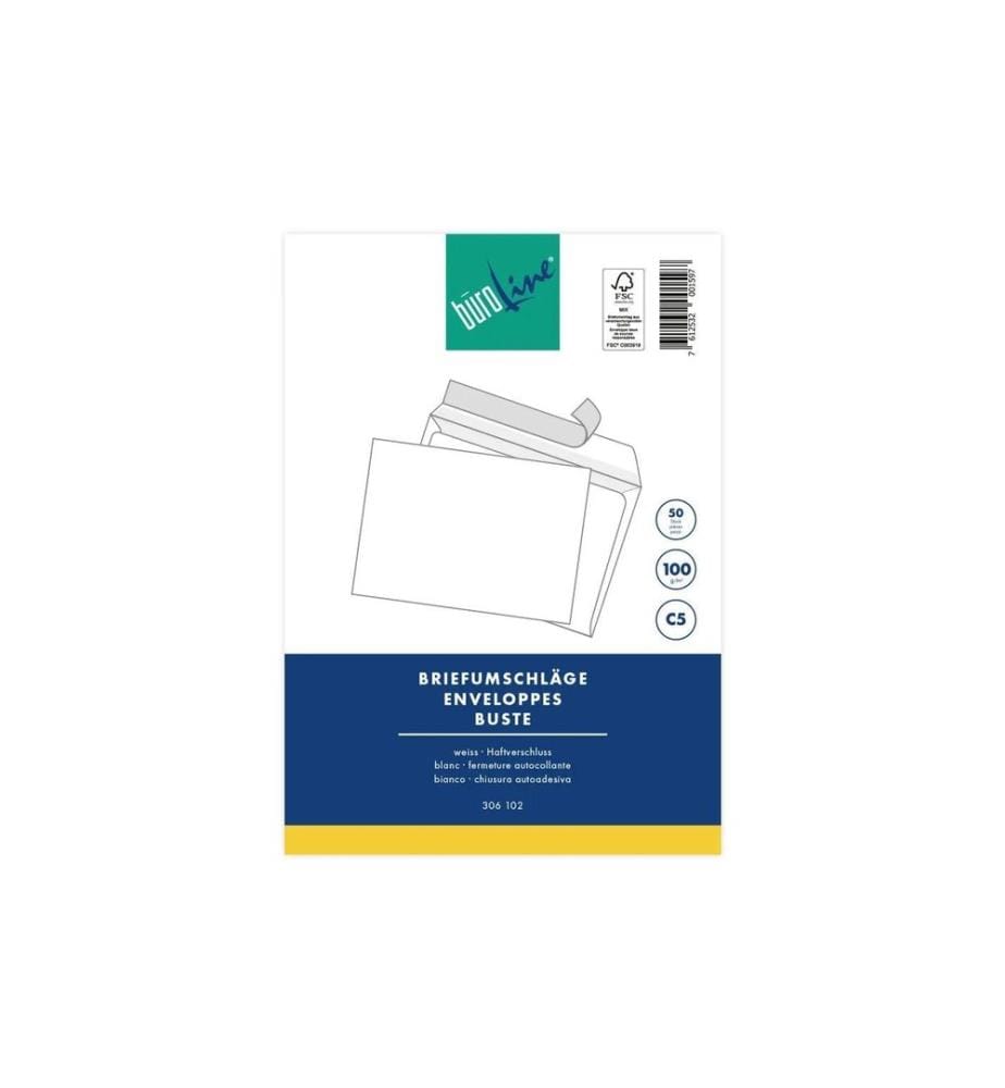 Büroline Enveloppe C5 Blister Blanc, 10 pièces