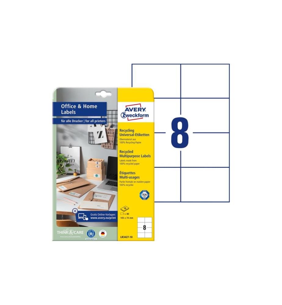 AVERY - Zweckform Étiquettes universelles LR3427 105 x 74 mm, 10 feuille