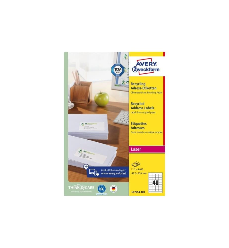 AVERY - Zweckform Étiquettes dadresse 45.7 x 25.4 mm, 100 feuille