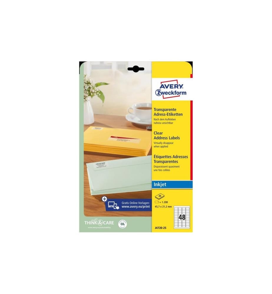 AVERY - Zweckform Étiquettes dadresse 45.7 x 21.2 mm, 25 feuille