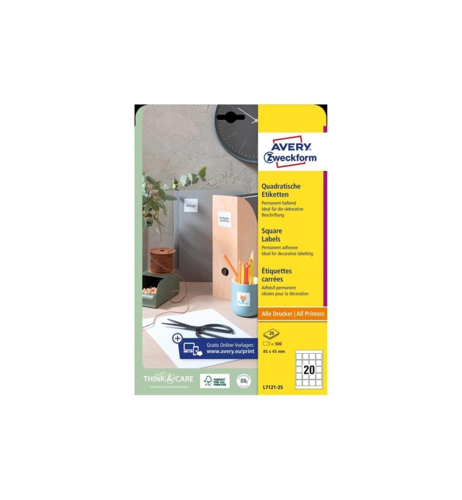 AVERY - Zweckform Étiquettes de code QR 45 x 45 mm, 25 feuille