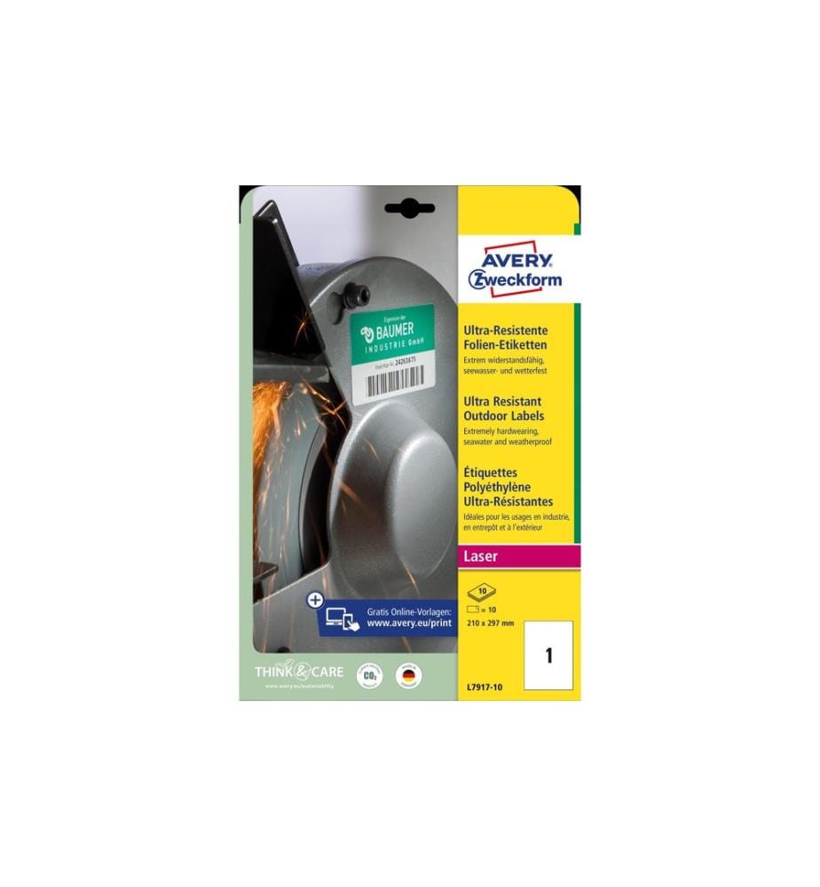 AVERY - Zweckform Étiquettes multi-usage ultra-résistant 63.5 x 33.9 mm, 10 feuille