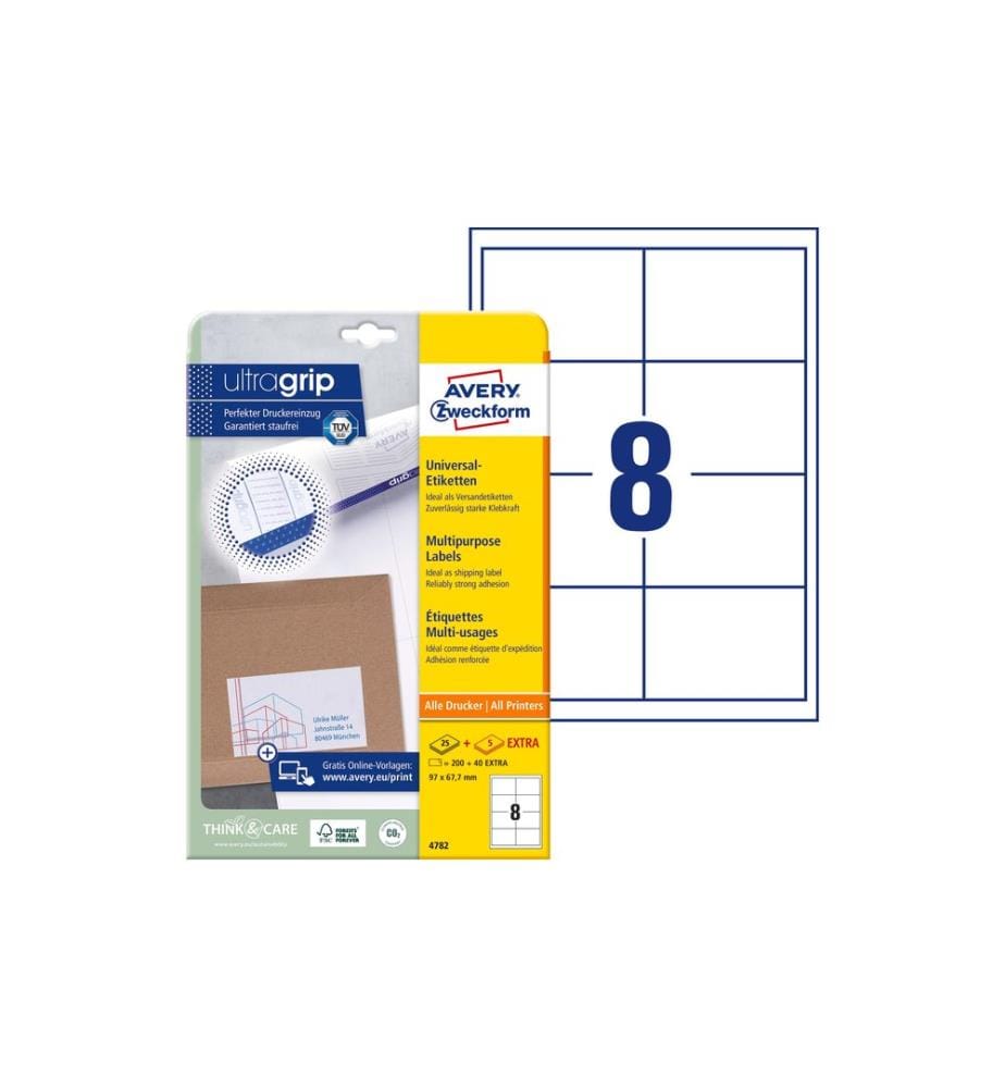 AVERY - Zweckform Étiquettes universelles 4782 97 mm, 30 feuille