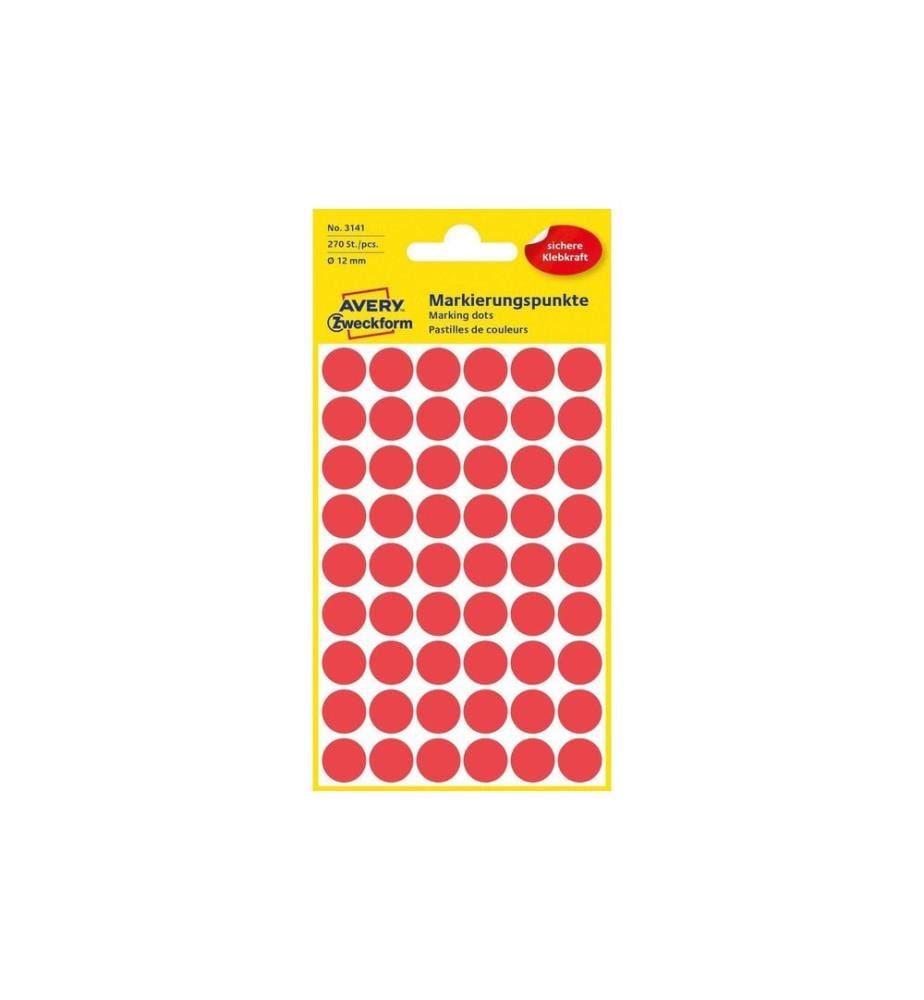 AVERY - Zweckform Pastilles adhésives 12 mm rouge