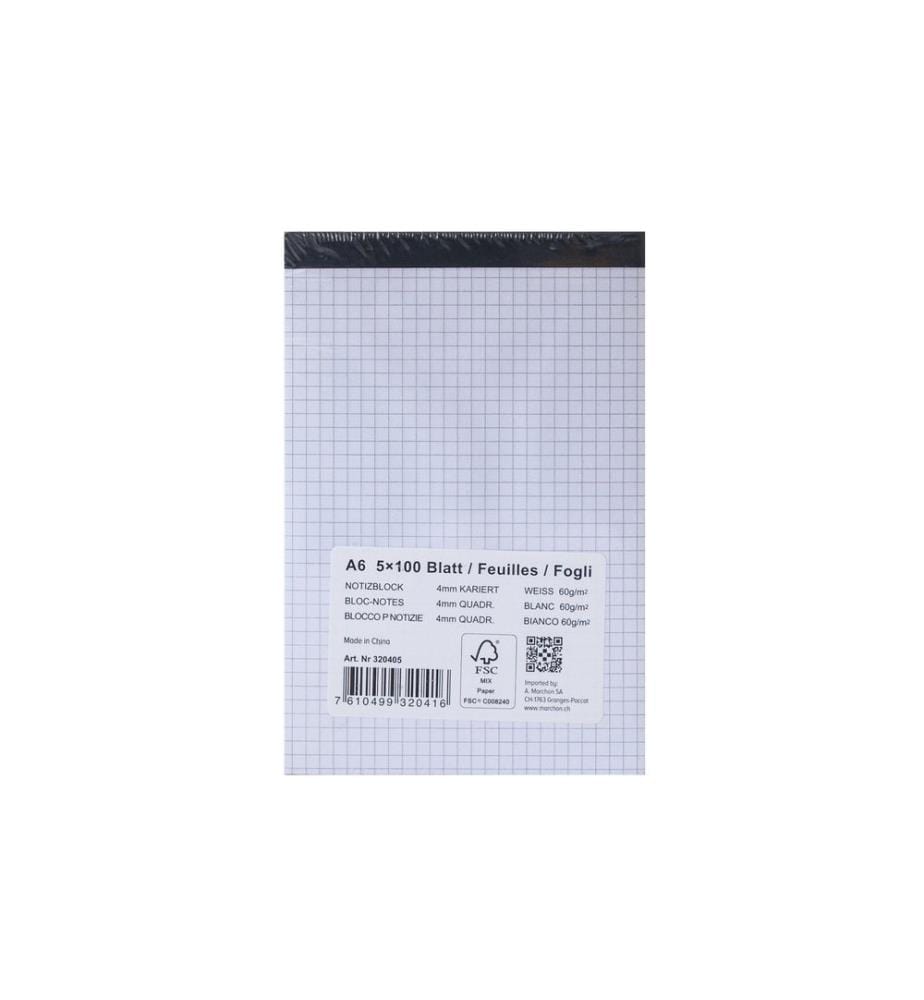 Office - Bloc-notes A6 100 feuilles, 5 pcs.