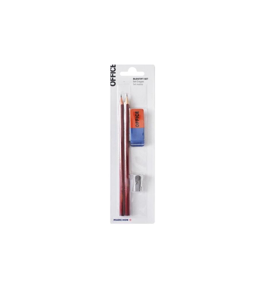 Office - Crayon HB, rouge, 2 pièces