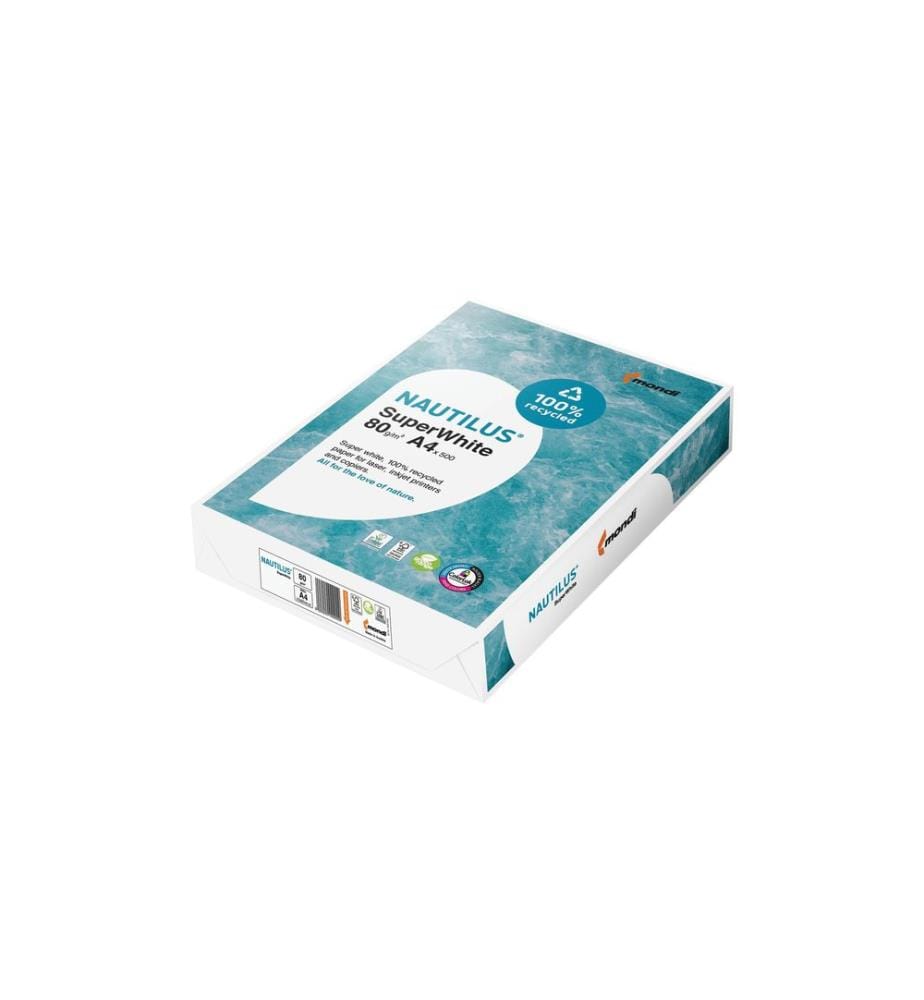Nautilus - Papier pour photocopie Super White A4, Blanc, 80 g/m², 500 Feuille