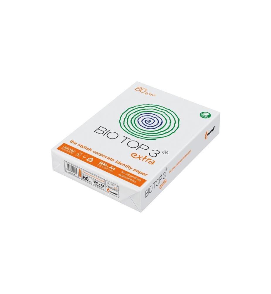 Bio Top - Papier pour photocopie Bio Top - 3 Extra A3, Blanc, 80 g/m², 500 Feuille