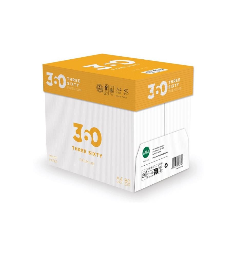 360 - Papier pour photocopie Premium A4, Extra-blanc, 80 g/m², 1 palette