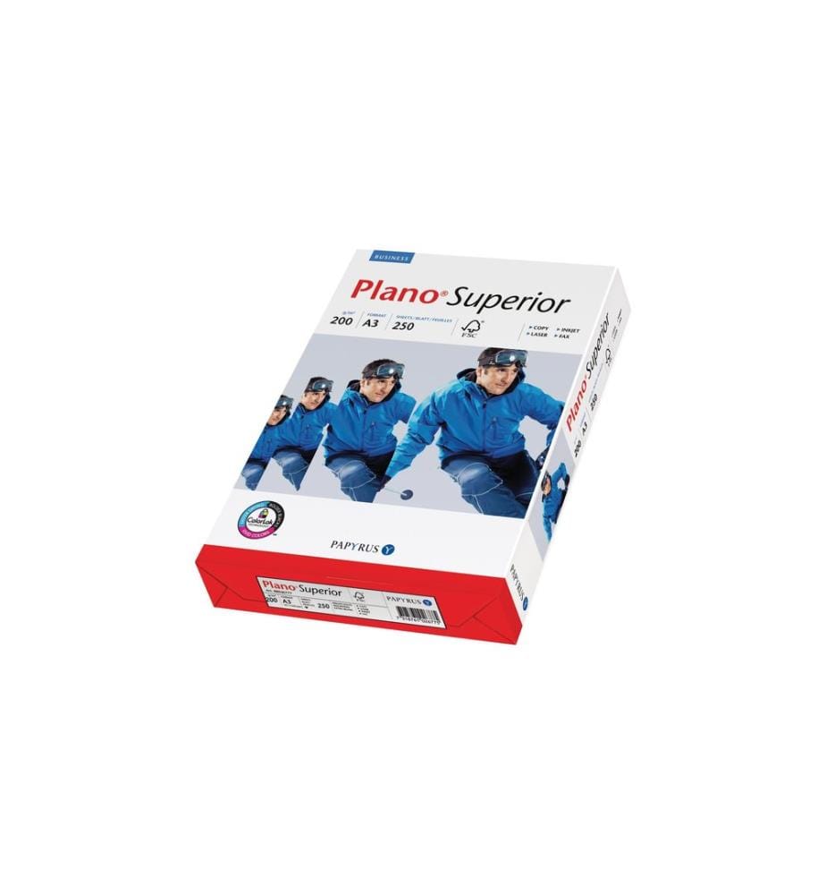 Plano - Papier pour photocopie Superior A3, Extra-blanc, 200 g/m², 250 Feuille