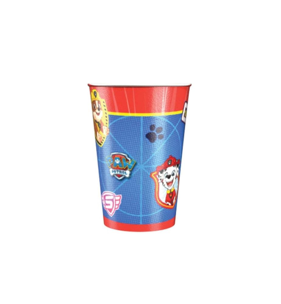 AMSCAN - Gobelets jetables Paw Patrol 250 ml 8 Pièce/s, Bleu/Rouge