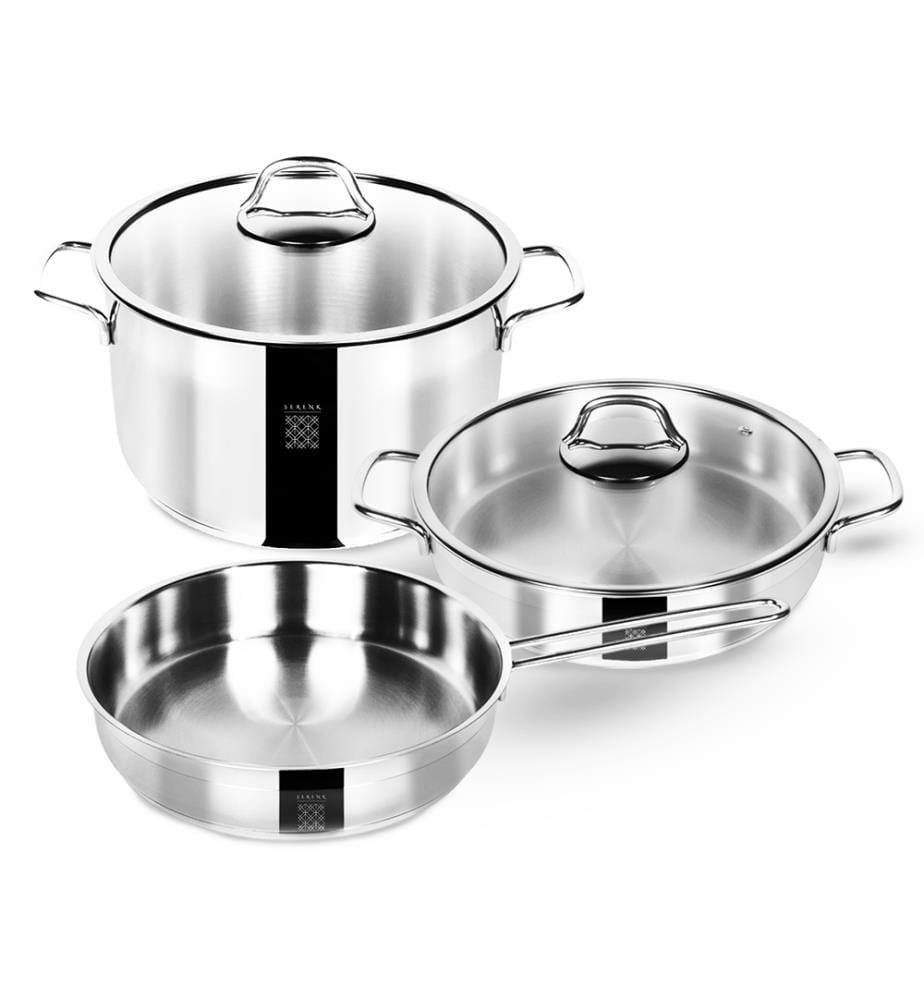 Ensemble de casseroles et poêles en acier 5 pièces