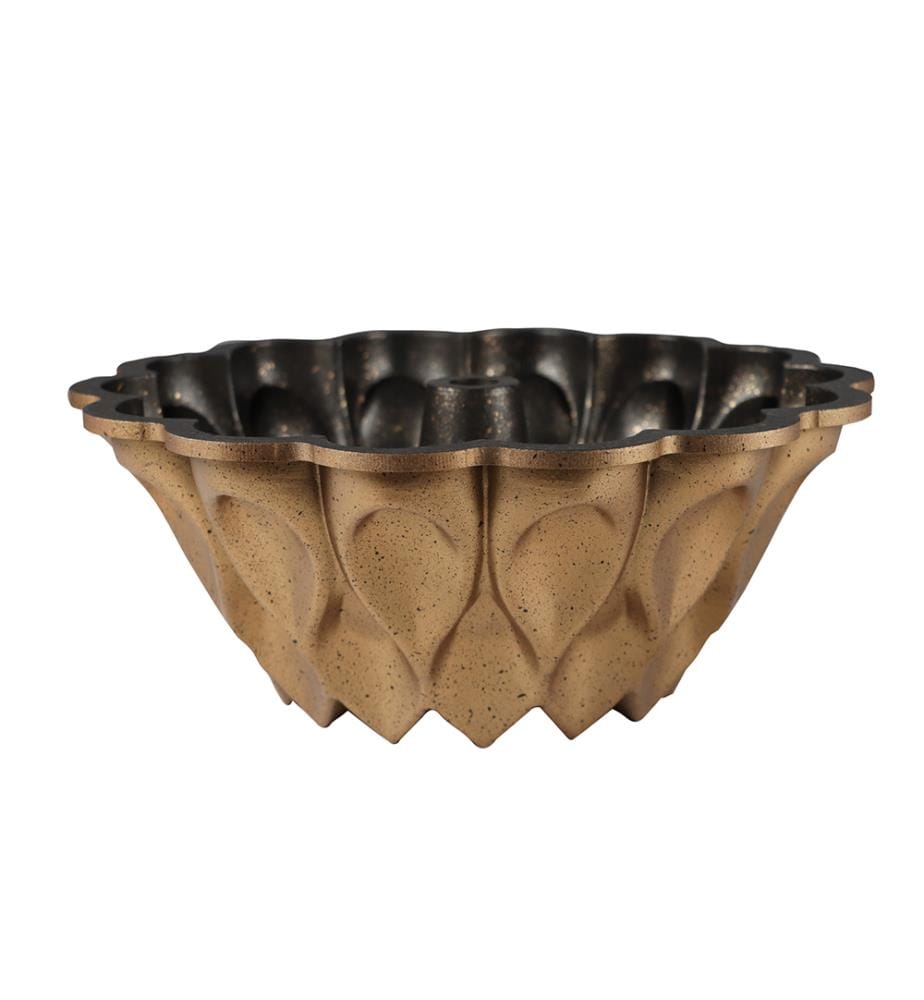 Moule à gâteau Bundt en aluminium coulé jaune - 24 cm
