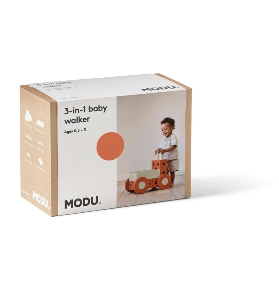 MODU - Bébé marcheur 3 en 1 Orange brûlée / Vert poussiéreux