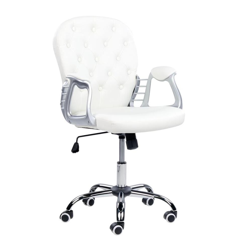 Chaise de bureau PRINCESS Cuir PU Blanc
