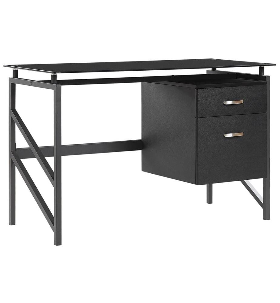 Table de bureau MORITON Noir 117 cm 57 cm avec rangement