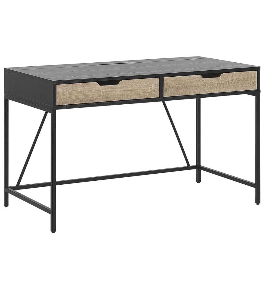 Table de bureau JENA Noir 120 cm 60 cm avec tiroirs
