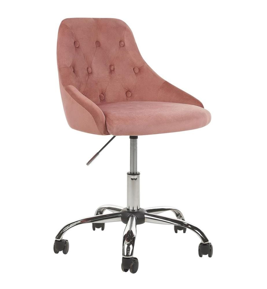 Chaise de bureau PARRISH Velours Rose pastel