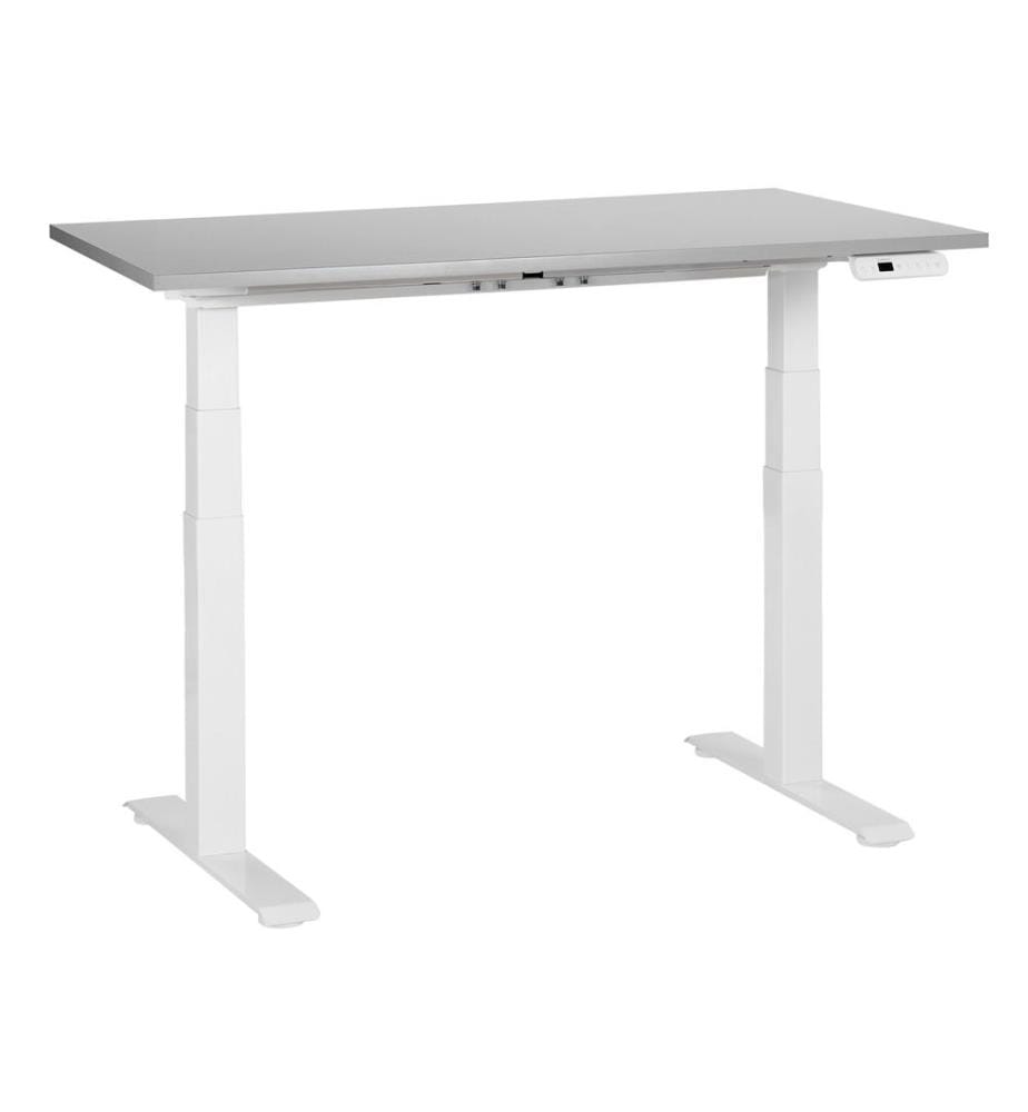 Bureau réglable en hauteur électriquement DESTINES Gris/blanc 120 cm 72 cm