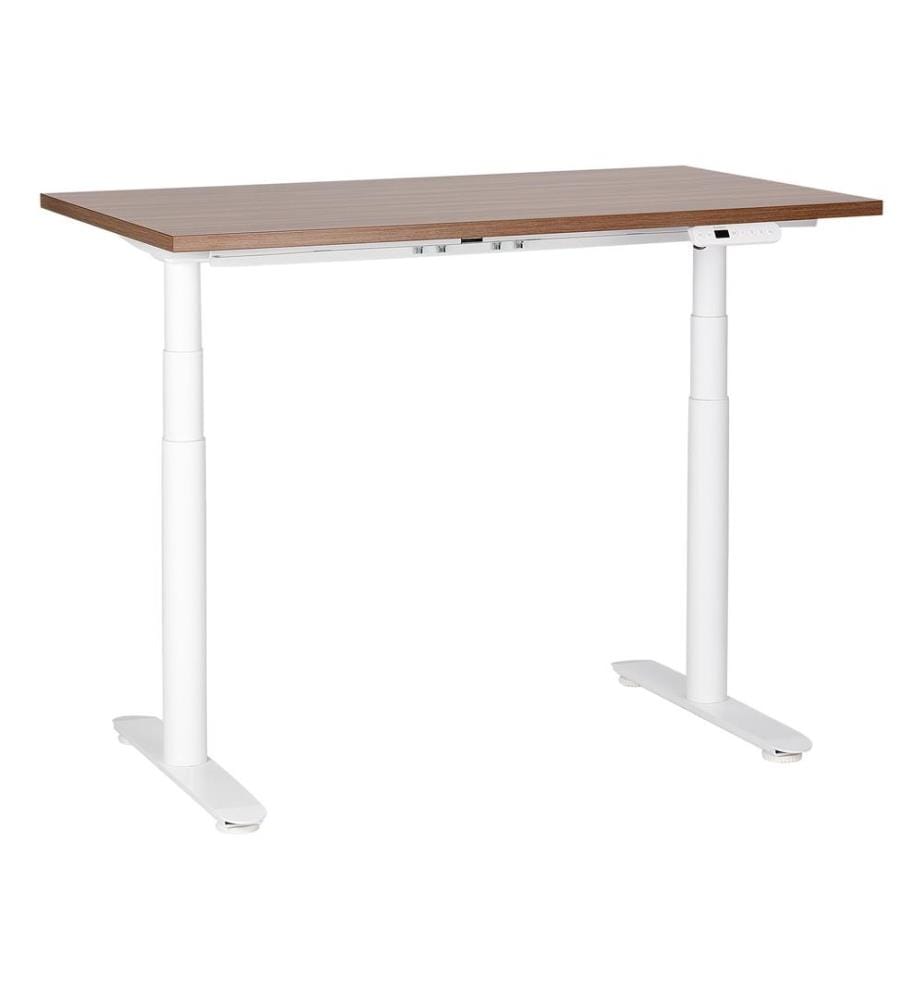 Bureau réglable en hauteur électriquement DESTINAS Marron/blanc 120 cm 72 cm