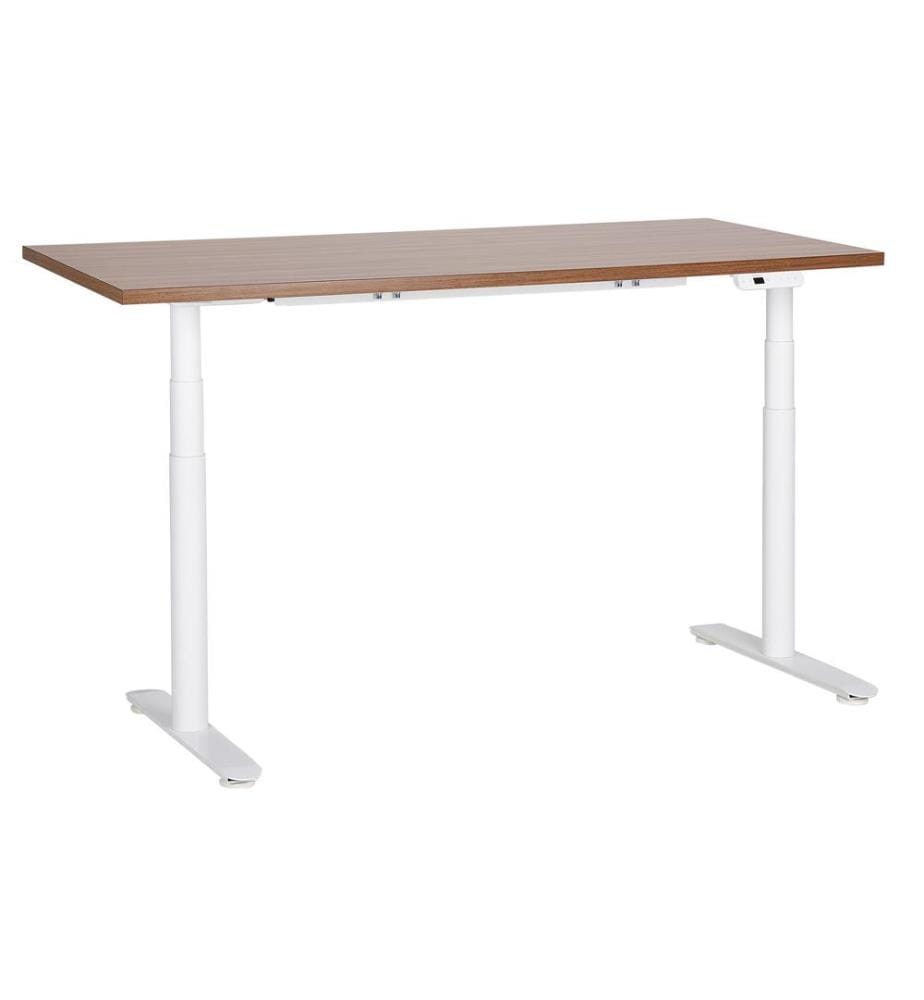 Bureau réglable en hauteur électriquement DESTINAS Marron/blanc 160 cm 72 cm