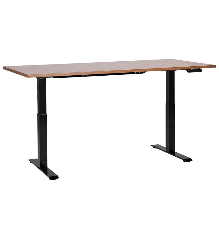 Bureau réglable en hauteur électriquement DESTINES Marron/noir 180 cm 80 cm