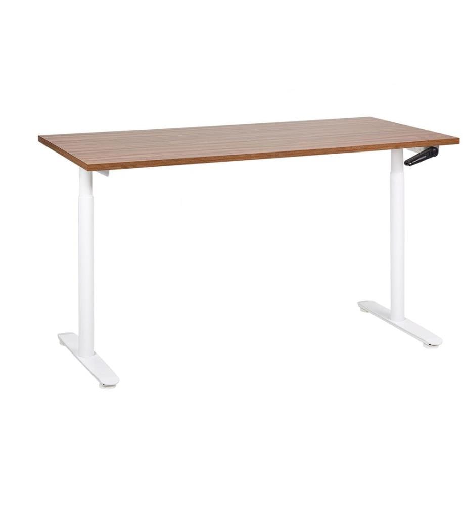 Bureau réglable en hauteur manuellement DESTINAS Marron/blanc 160 cm 72 cm