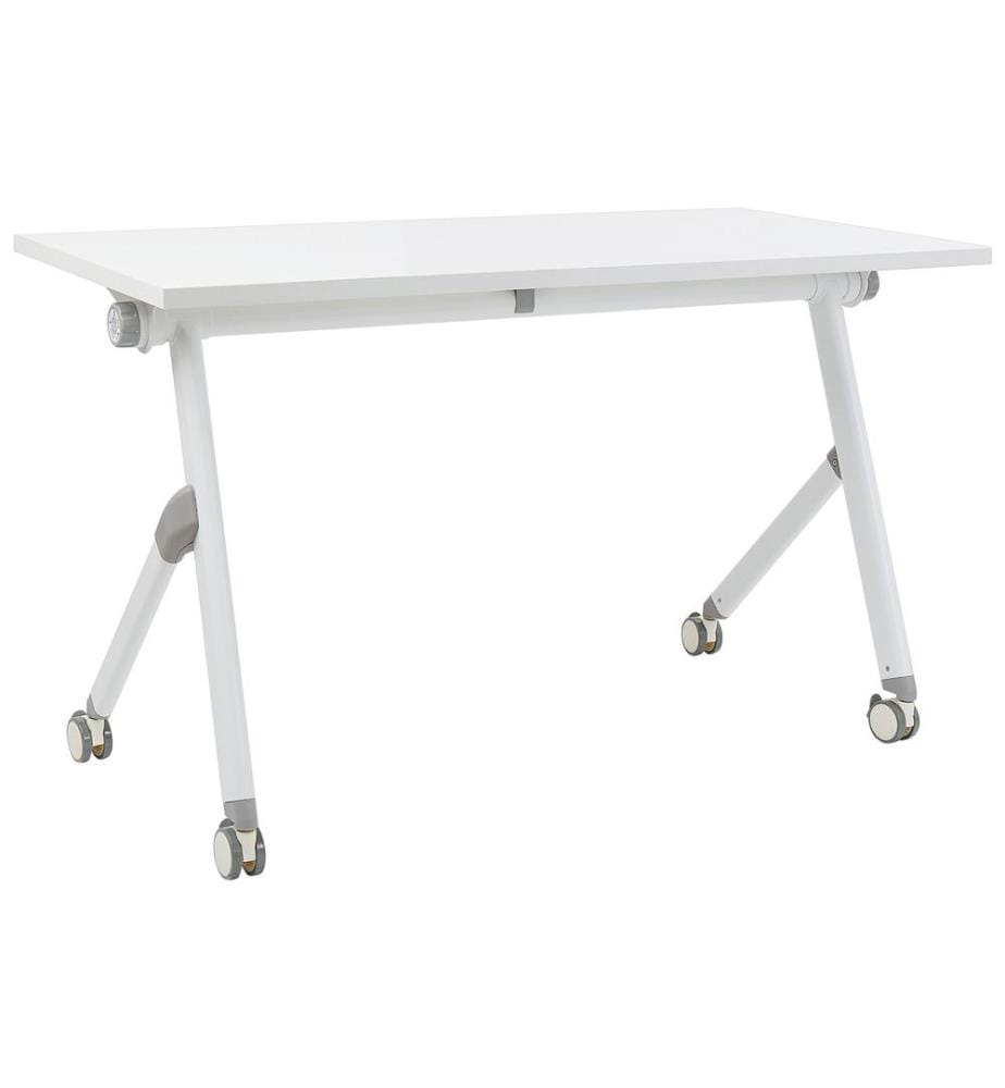 Bureau pliable BENDI Blanc 120 cm 60 cm avec roues