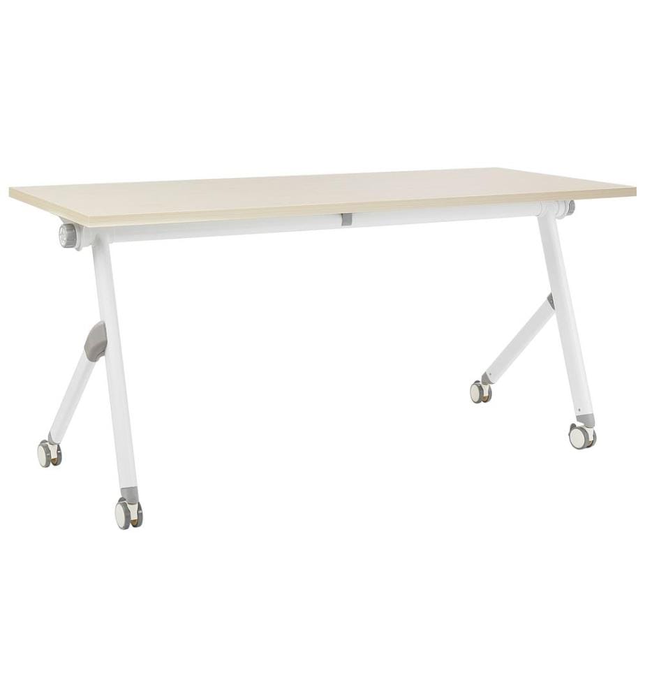Bureau pliable BENDI Marron clair 160 cm 60 cm avec roues