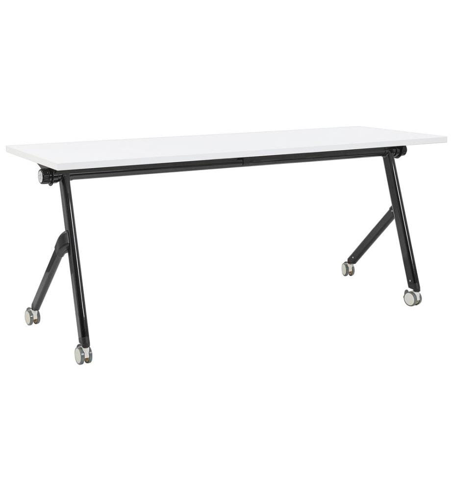 Bureau pliable BENDI Blanc 180 cm 60 cm avec roues