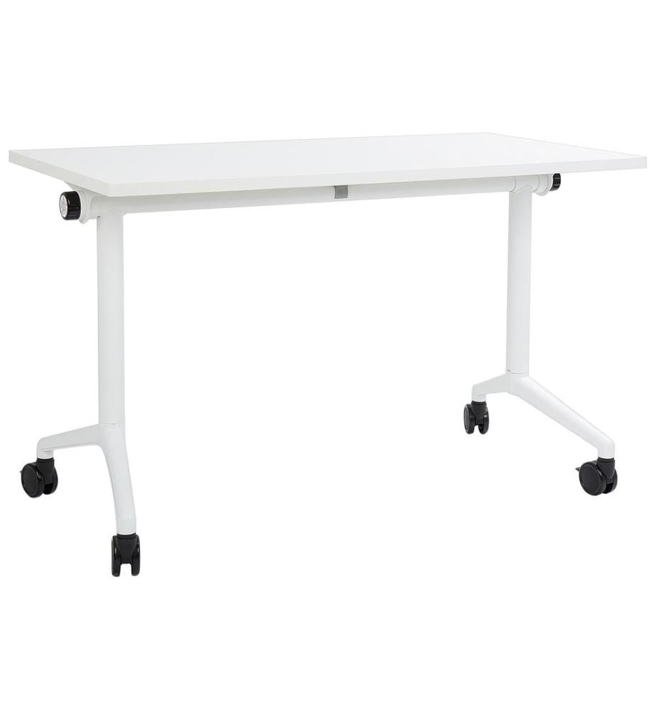 Bureau pliable CAVI Blanc 120 cm 60 cm avec roues
