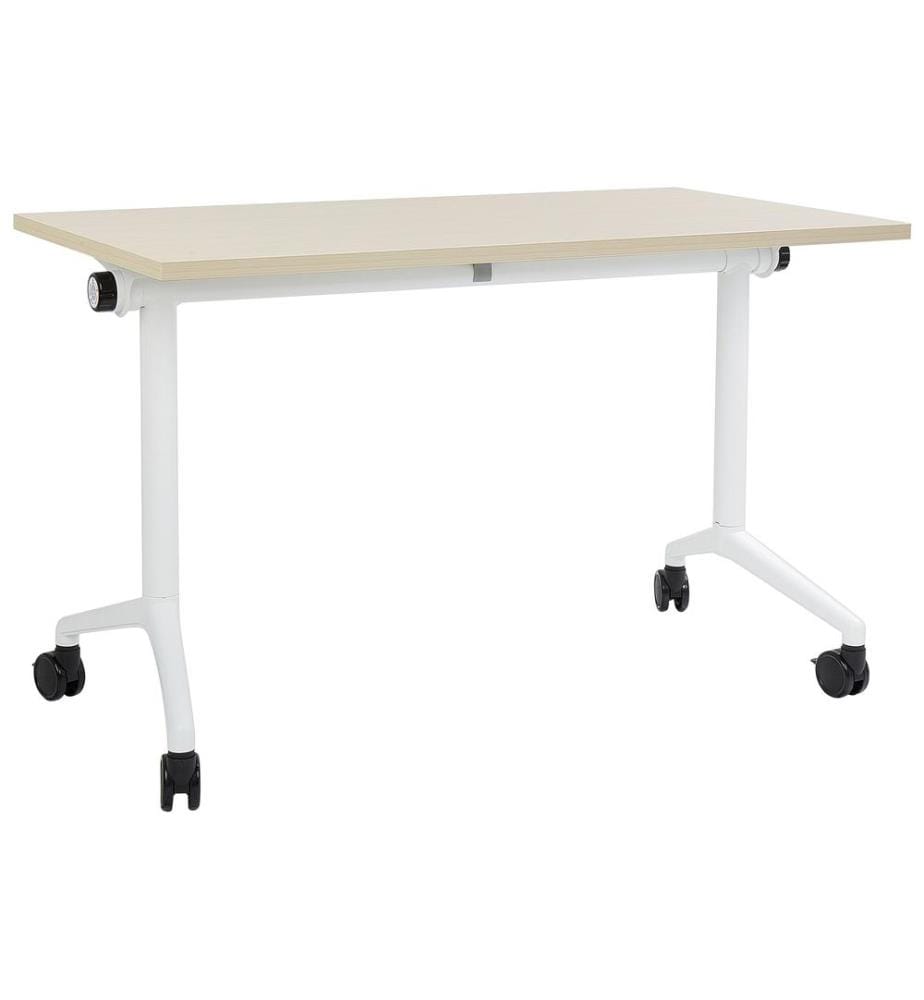 Bureau pliable CAVI Marron clair 120 cm 60 cm avec roues